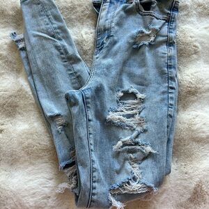 Light Blue Distressed Women's Jeans
